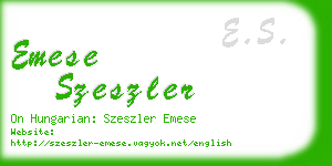 emese szeszler business card